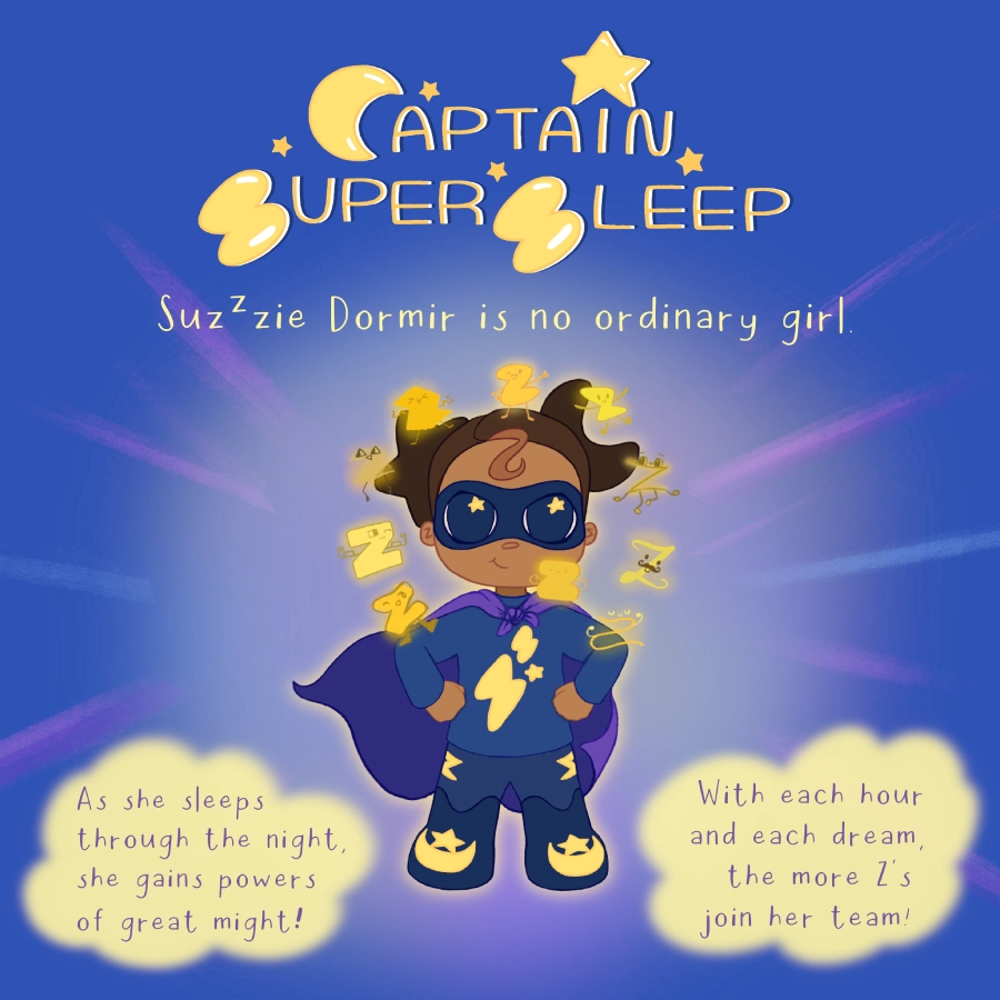captain super sleep book mock cover