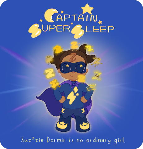captain super sleep with sleeping zzzz around her